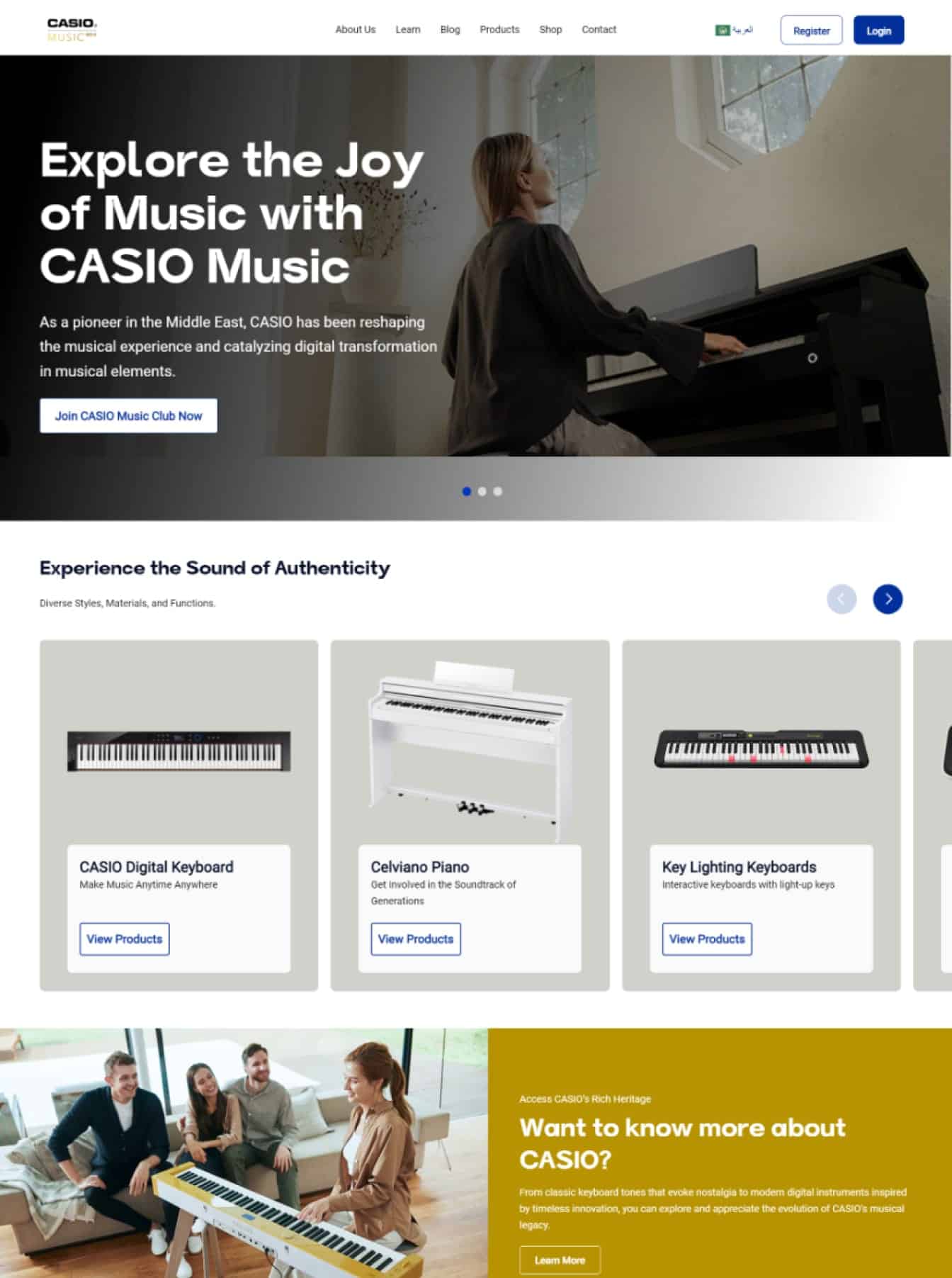 casio music website
